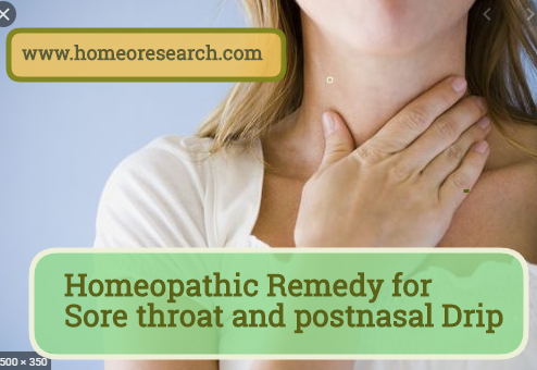 Homeopathic remedy for sore throat and post nasal drip